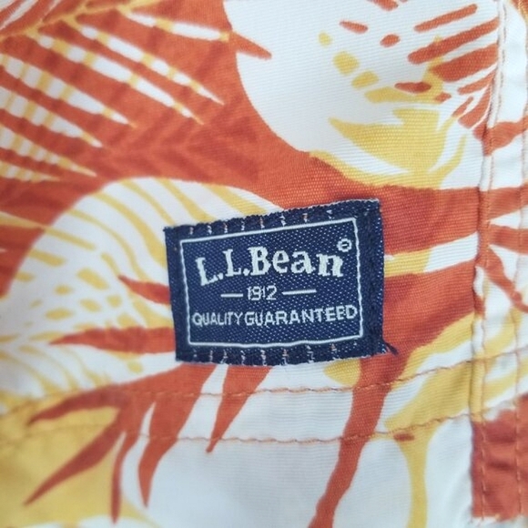 Men's L.L. Bean Supplex Sport Shorts Swim Trunks Mesh Lined Printed Size Large - Picture 3 of 10